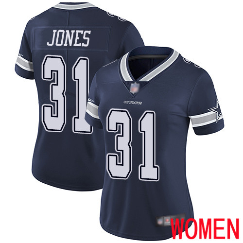 Women Dallas Cowboys Limited Navy Blue Byron Jones Home #31 Vapor Untouchable NFL Jersey->women nfl jersey->Women Jersey